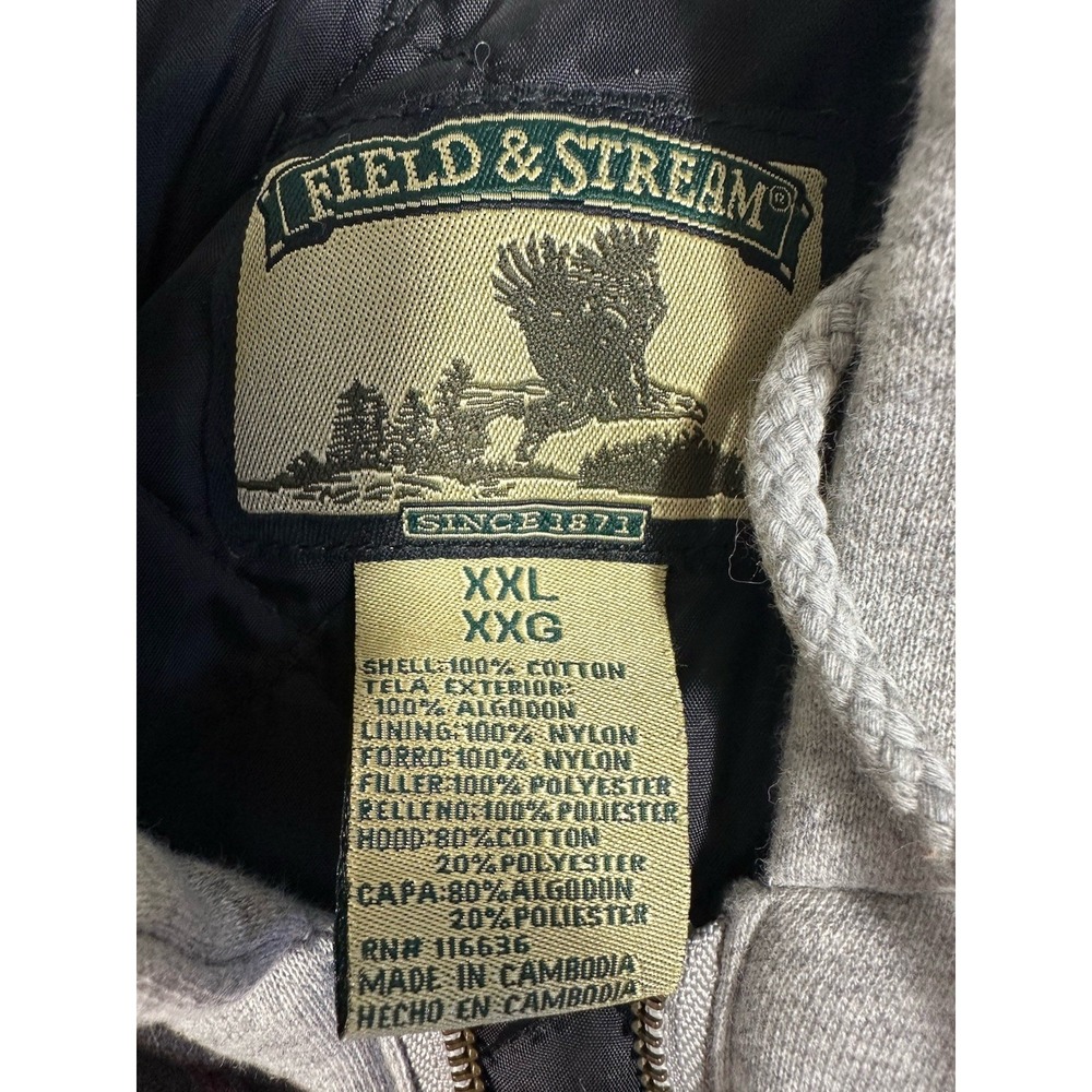 Field & Stream Shacket Mens XXL Flannel Shirt Jacket Hoodie Quilted Lining - Picture 5 of 11